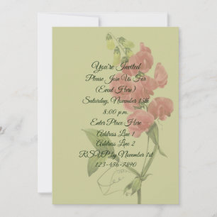 Invitación Fiesta de flores de pé dulce rosa