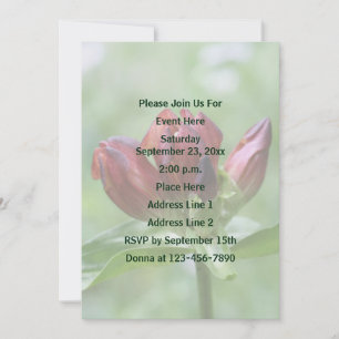 Invitación Fiesta de flores gentianas rojas