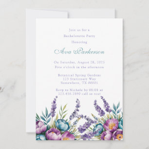 Invitación Fiesta de Flores Silvestres Turquesa Púrpura