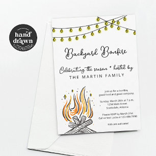 Invitación Fiesta de fogata en el patio trasero de otoño