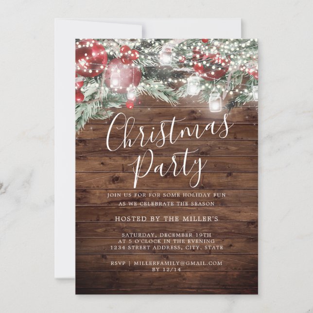 Invitación Fiesta de follaje festivo ruso ilumina a Navidades (Anverso)
