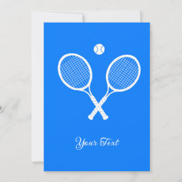 Invitación Fiesta de fondo azul con raquetas de tenis persona