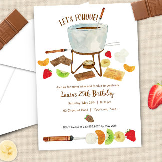 Invitación Fiesta de Fondue de Chocolate