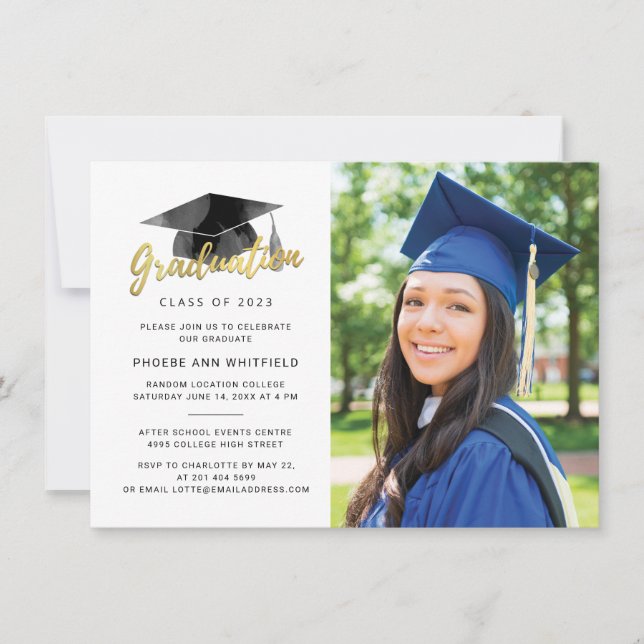 Invitación Fiesta de fotografía de graduación 2024 (Anverso)