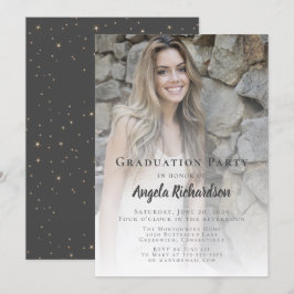 Invitación Fiesta de fotografía de graduación de tipografía d