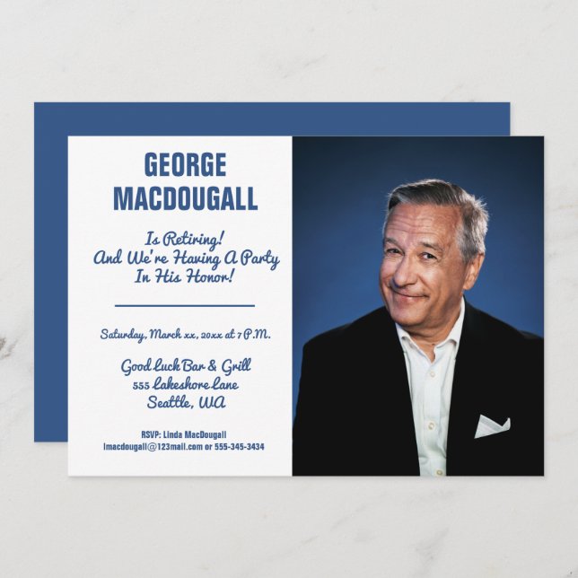 Invitación Fiesta de fotografía de retiro feliz (Anverso / Reverso)