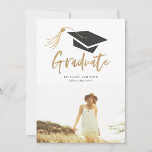 Invitación Fiesta de fotografía de tapón de graduación y Reli