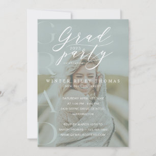 Invitación Fiesta de fotografía mínima caligrafía moderna ver