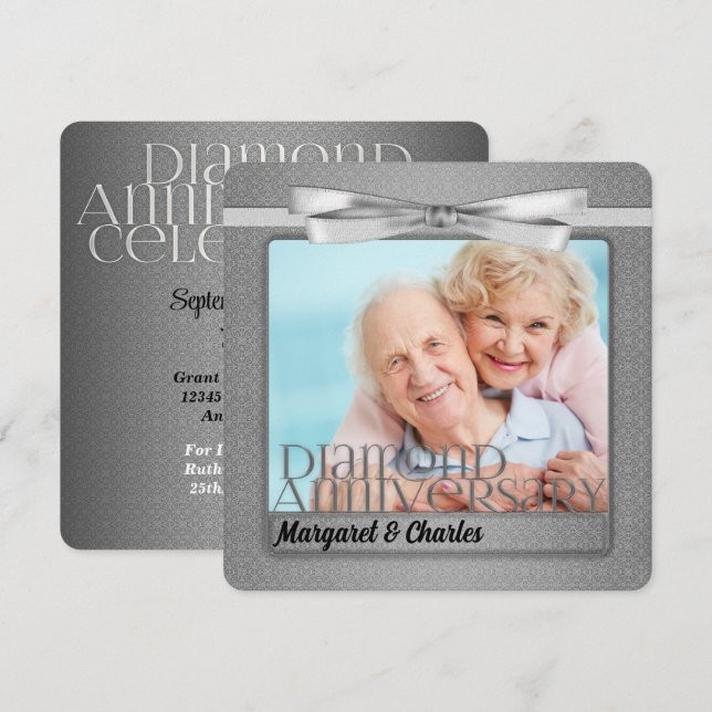 Invitación fiesta de fotografía Personalizado del 60° Anivers (Anverso / Reverso)