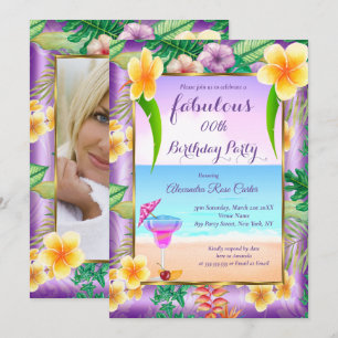 Invitación Fiesta de Fotos con Cócteles Fabulosos Tropicales