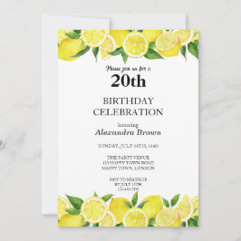 Invitación Fiesta de Fotos de Cumpleaños 20 con Acuarela de L