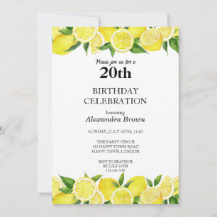 Invitación Fiesta de Fotos de Cumpleaños 20 con Acuarela de L