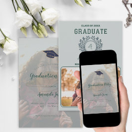 Invitación Fiesta de Fotos de Graduación de Sénior Moderna