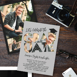 Invitación Fiesta de fotos de graduación moderna de Guay