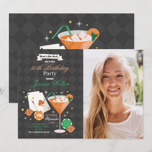 Invitación Fiesta de fotos de los dados del Casino de cumplea