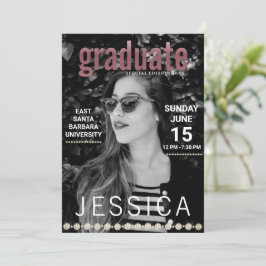 Invitación Fiesta de fotos de portada de la revista de gradua