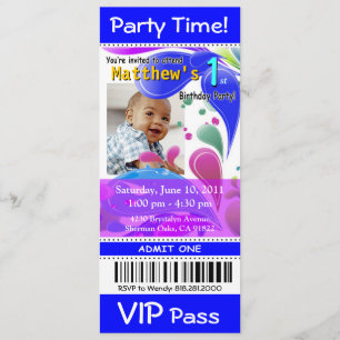 Invitación Fiesta de fotos del evento de pases VIP para niños