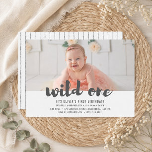 Invitación Fiesta de Fotos para el Primer Cumpleaños de Wild