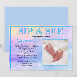 Invitación Fiesta de fotos personalizadas "Sip and See" para 