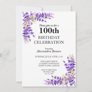Invitación Fiesta de Fotos por el Centenario de Wisteria Púrp