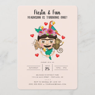 Invitación Fiesta de Frida Moji Cumpleaños