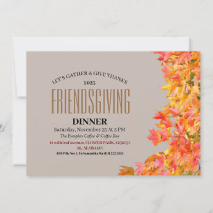 Invitación Fiesta de Friendsgiving Cena de Acción de Gracias