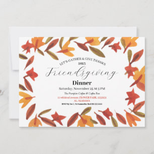 Invitación Fiesta de Friendsgiving Cena de Acción de Gracias 