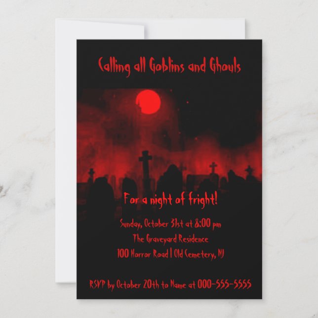 Invitación Fiesta de Fright invita a fiesta de Halloween (Anverso)