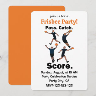 Invitación Fiesta de Frisbee de Pase y Recepción de Ultimate