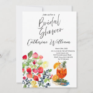 Invitación Fiesta de fruta dulce y jugosa ducha de novia