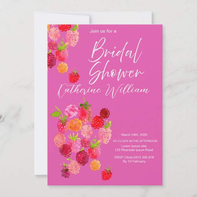 Invitación Fiesta de fruta dulce y jugosa ducha de novia (Anverso)