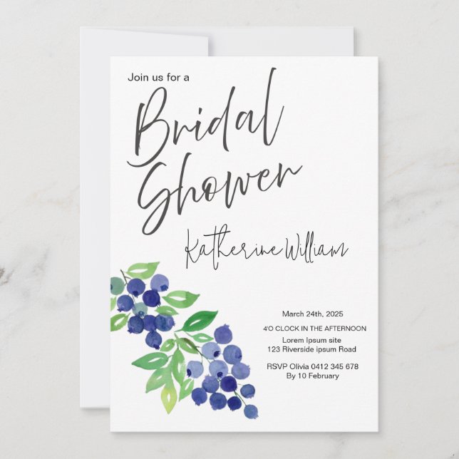 Invitación Fiesta de fruta dulce y jugosa ducha de novia (Anverso)