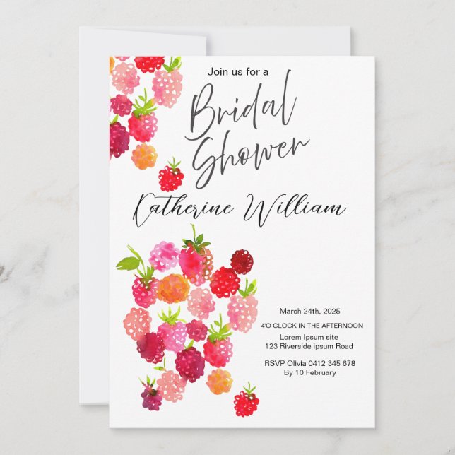 Invitación Fiesta de fruta dulce y jugosa ducha de novia (Anverso)