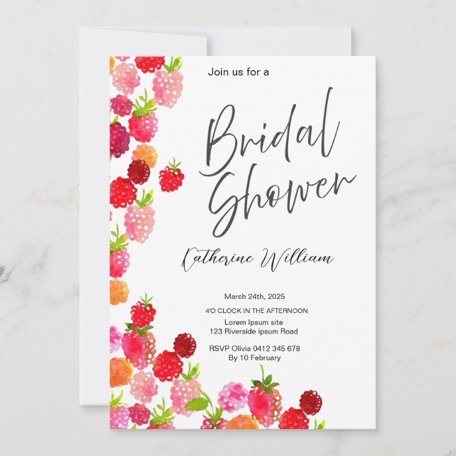 Invitación Fiesta de fruta dulce y jugosa ducha de novia (Anverso)