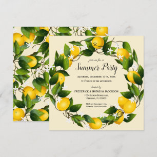 Invitación Fiesta de frutas de cítricos de Lemons