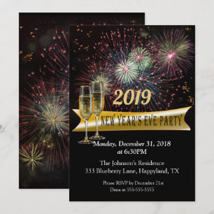 Invitación Fiesta de Fuegos Artificiales de Nochevieja