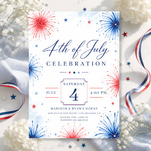 Invitación Fiesta de fuegos artificiales del 4 de julio