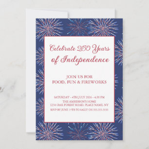 Invitación Fiesta de Fuegos Artificiales Patrióticos del 4 de