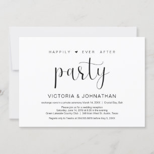 Invitación Fiesta de fuga de amor feliz para siempre, Minimal
