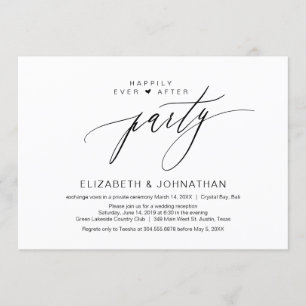 Invitación Fiesta de fuga de amor feliz para siempre, minimal