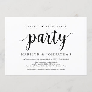 Invitación Fiesta de fuga de amor para siempre feliz