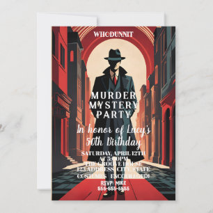 Invitación fiesta de funda frío de whodunit asesino misterios