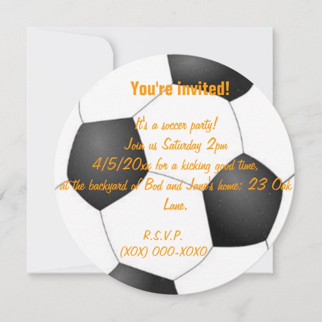 Invitación fiesta de fútbol (Anverso)