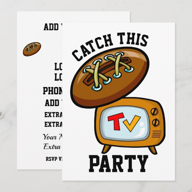 Invitación Fiesta de fútbol (Anverso / Reverso)