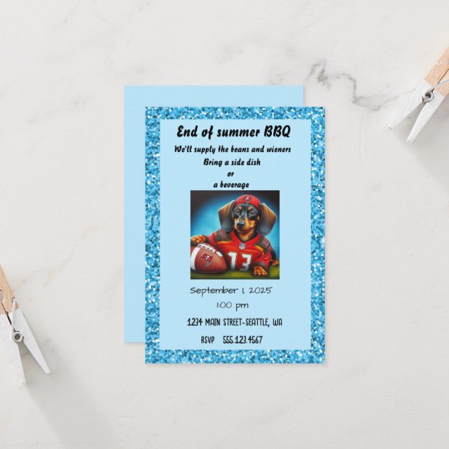 Invitación Fiesta de fútbol (Anverso/Reverso In Situ)