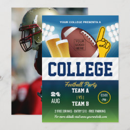 Invitación Fiesta de fútbol americano universitario cambiar c
