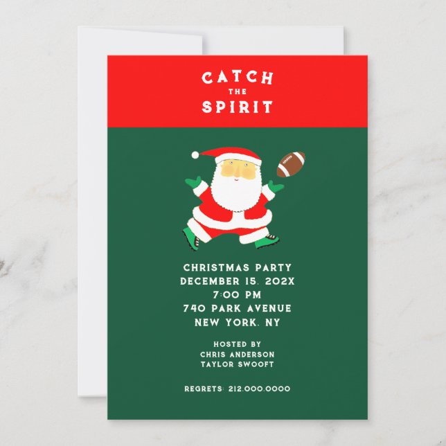 Invitación Fiesta de Fútbol de Navidad (Anverso)