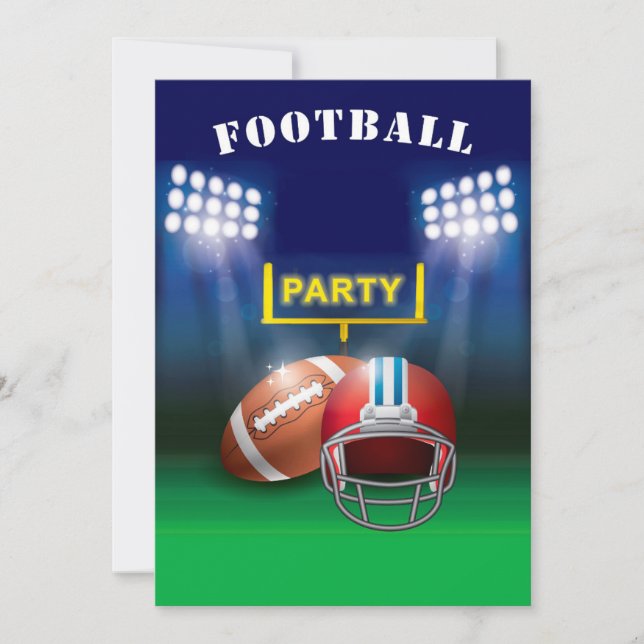 Invitación Fiesta de fútbol Gridiron Levantamientos y Campo (Anverso)