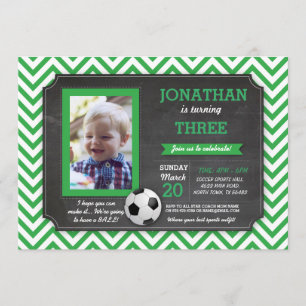 Invitación Fiesta de fútbol invita a foto de cumpleaños