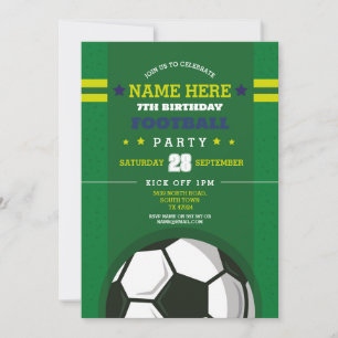 Invitación Fiesta de fútbol invita a los niños de cumpleaños
